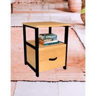 BED SIDE TABLE 40X40X55CM WOODEN TABLE TWO TONE