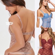 FOREVER 21 F21 Teddy Lace Mesh Lingerie Bodysuit Thong One Piece See Through Bodysuit Lingerie / Sma