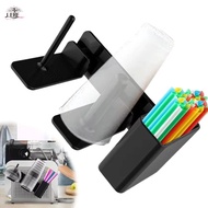 JEREMY1 Coffee|Cup Holder, 3-in-1 Side-Mounted Cup Organizer Rack, Dust-proof with Straw Slot Space 