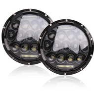 7" Round LED Headlights White DRL / Amber Turn signal For Hummer H1 H2 H3 LED Projector DRL 7 inch H