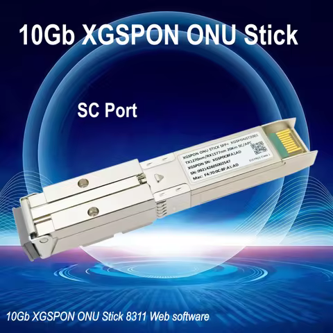 XGSPON ONU Stick 10G 1270/1577nm 20km SFP+ SC/APC with Fan 8311 Web Fimrware Languages of Various Co