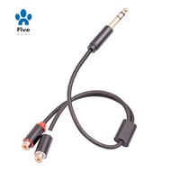 6.35mm Male to Double   Female Audio Adapter Cable Accessory  Female to 1/4 Inch Splitter Cable, 6.3