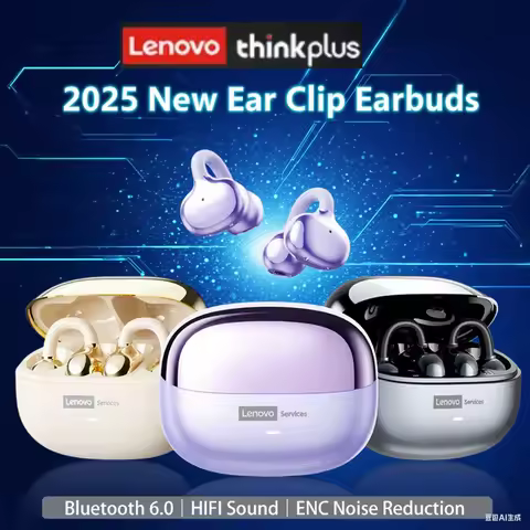 Original Lenovo LE302 Wireless Headphones Ear Clip Bluetooth 6.0 Earphones HIFI Stereo Music Call Ga