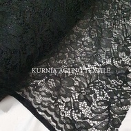 Kain Warna Hitam Polos Satin England Soft Tile Brokat Glitter Organza Organdi Kain tile Glitter Muti