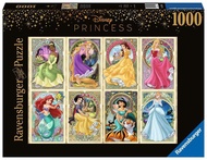 Disney Art Nouveau Princesses 1000-Piece Puzzle - Unique and Engaging Jigsaw | Softclick Technology 