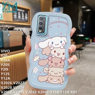 YiaMia เคสโทรศัพท์ลายการ์ตูนน่ารักลายหมีสตรอเบอร์รี่,เคสโทรศัพท์สำหรับ VIVO Y20 Y20A Y20S Y20i V2043 Y12S Y12A V2026 Y15A Y01 V2033 V2032 V2042 Y15S V2027ใหญ่เป็นลอนใหญ่เคสโทรศัพท์กันกระแทกซิลิโคนนิ่ม