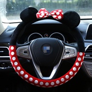 Car Cartoon Steering Wheel Cover Creative Cute Car Handle Gloves Winter Plush Steering Wheel Cover A