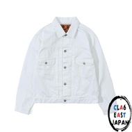 KOJIMA GENES Men's 9 oz Zimbabwe Cotton White Denim Jacket, Type 2, Made in Japan, Okayama Denim, On
