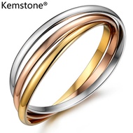 Kemstone Fashion Stainless Steel Tri-color bangle Bangle  Bracelet for Women