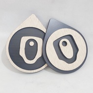 (Top Craft) Papan Tanda Pintu Tandas Jenis Cangkung Toilet Bowl Squat Type Wood Signage