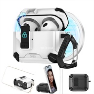 【MT】 Auto Lock Shockproof Case For 3rd Gen Pods 3rd With Integrated Phone Holder