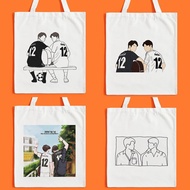 💝Sarawat and Tine 2gether The Series Fashion Art Drawing Handbags Canvas Tote Bag Cute Ulzzang Shoul