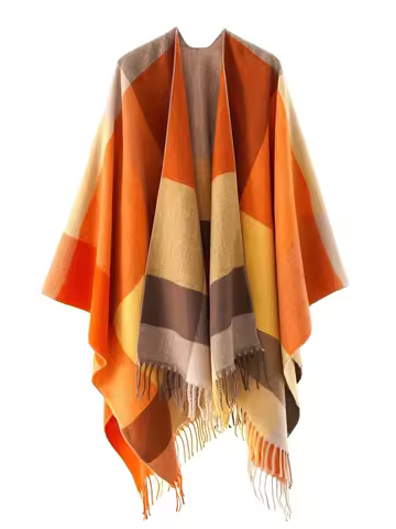 [Plus Size Cardigan] Autumn Winter Plus Size Open Front Cardigan Shawl Cape Sweater | Women's Evenin