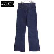 二手 Levi's 70 年代 42TALON 染色海軍藍牛仔褲，尺寸 646，橘色標籤，喇叭褲底，尺寸 31。