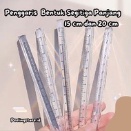 Long Ruler/ Ruler Transparent Plastic Triangular Prism Ruler / BENING Transparent Plastic/ Clear Tri