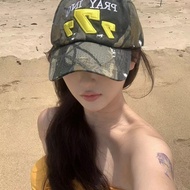 Soon Online 777 Three-Dimensional Embroidery Jincaiyuan Same Style Camouflage Cap Female Deep Top Bi