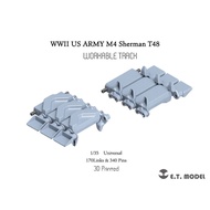 P35-082 World War II US Army M4 Sherman T48 Type Duckbill (Style 1) 3D Printing Movable Track