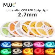 12V DC 2.7mm Ultra Slim COB LED Strip Light High Density 480LEDs/m Flexible Ribbon 5M FCOB Tape Lamp