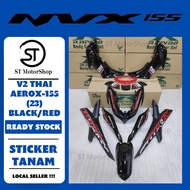 YAMAHA NV-X NVX V2 THAI AEROX-155 (23) BLACK/RED COVER SET (STICKER TANAM) RAPIDO NEW ACCESSORY AKSESORI