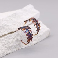 長生鐵角蕨 純銀耳環 18K鍍金耳環 夾式耳環 三色