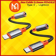 【1YrWarranty】Mcdodo Aux Female Cable For Speaker Headphone Music Audio Cable USB C Type to DC3.5mm H