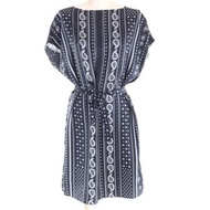 Excellent condition: HERMES 20AW LES CLES BANDANA 100% silk dress with paisley and star print, dark 