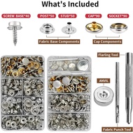 GTAAOY 320 Pcs Boat Cover Snaps, Stainless Steel Snaps Marine Grade Snaps for Boat Cover, 3/8" Socke