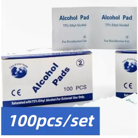 New 100pcs Portable Alcohol Prep Pads Disinfectant Swabs Wipes Cleaner 75% Alcohol Content Suitable 