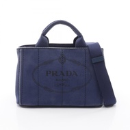 【二手】Prada PRADA 托特包 CANAPA 1BG439 海軍藍帆布兩用托特包 女士二手 B