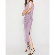 [W.H.B.M. F0rM3]Mock Neck Ribbed BodyCon Sweater Maxi Dress