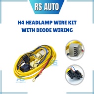 H4 Halogen Head Lamp wire Kit with Diode Wiring Harness Toyota 2 relay socket ready stock
