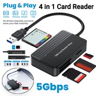 USB 3.0 Type C 4 in 1 Card Reader 5Gbps Memory Smart Card Reader SD TF CF MS Compact Flash Card Adap