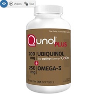 Qunol Plus CoQ10 Ubiquinol 200 mg. with Omega-3, 90 Softgels