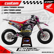 Skotlet motor fullbody CRF 150L Aksesoris Motor keren - Decal Stiker Honda CRF 150 L Anti Hujan AR-D