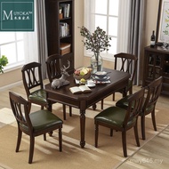 Dining Table American Country 0J Restaurant Dining Table Dining Chair Solid Wood Solid Wood American