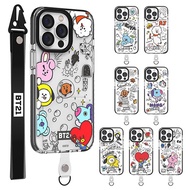 For IPhone 15◀BTS BT21 Official Compatible for IP14 IP13 MINI IP12Pro Max IP11 Clear Soft Jelly Phone Case Cover Strap D