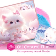 FEALI Oil Control Film Portable Facial Oil Paper - Oil Control 3in1 Oil Paper + Puff + Mirror