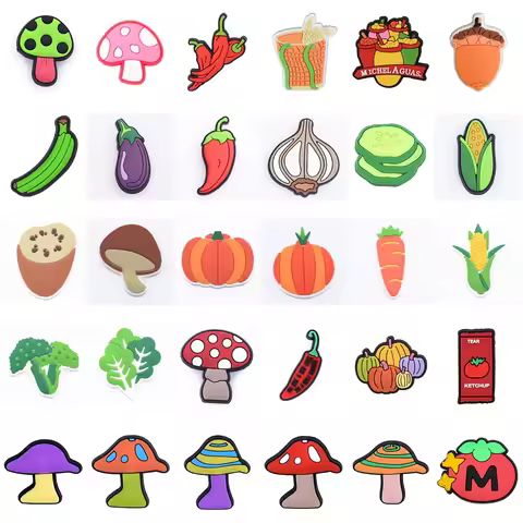 1pcs Green Vegetable Tomato Paste Shoe Decoration Carrot Tomato sauce Shoe Charms Corn Clog Charm Te