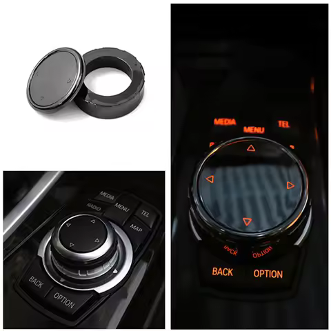 Car Big Multi Media Knob Auto Cover Black Button Trim Fit for BMW X1 X2 X3 X5 F10 F20 F30 iDrive
