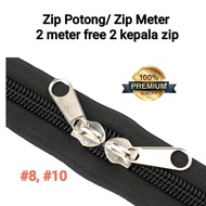 [#8, #10] Nylon Zipper/ Nylon Meter/ Zip Potong/ Zip Luggage /Zip Bag /Zip Repair 🔥(2 Meter Free 2 K