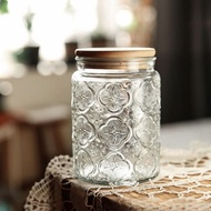 Begonia Flower Glass Storage Jar Customized Sealed Candy Retro Photo Props Glass Jar with Lid
