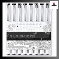 Ohuhu MilliPen Drafting Pen Set of 8 Fine Line Pen Line Drawing Pen Line Width 0.2mm~1.0mm Brush Typ