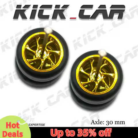 1/64 Model Car Wheels with Rubber Tires Seven Spoke Refitting Parts for Diecast Hot Wheels Mainline 