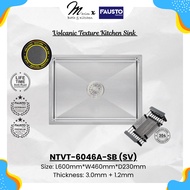 Fausto Volcanic Texture Single Bowl Kitchen Sink-NTVT-6046A-SB (SV)