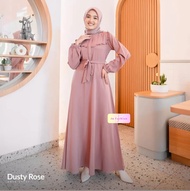 Dress Yora Lady Crush Dress Busana Muslim Kancing Polos dress Wanita Panjang Gamis Crinkle Airflow
