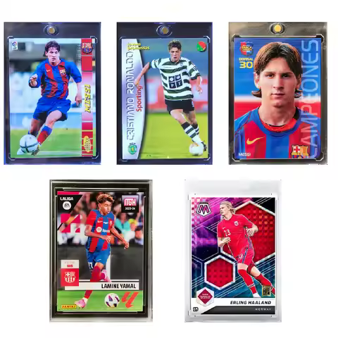 DIY Football Star Cards Topps Style Messi Ronaldo Yamal Haaland Mbappé RC Rookie Cards Nice Gifts fo