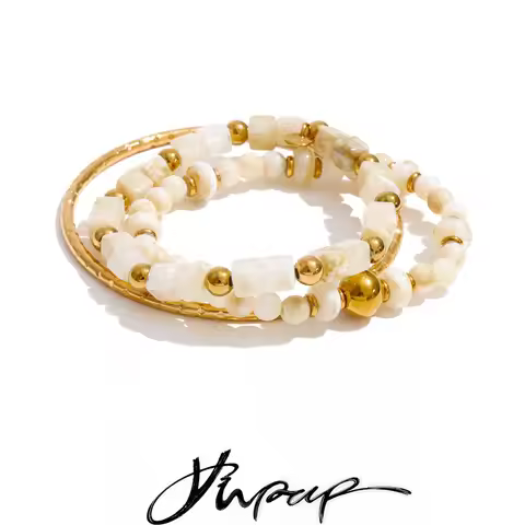 Yhpup 67mm Exclusive Handmade Jewelry Acrylic Resin Beads Bracelet Bangle Waterproof Stainless Steel