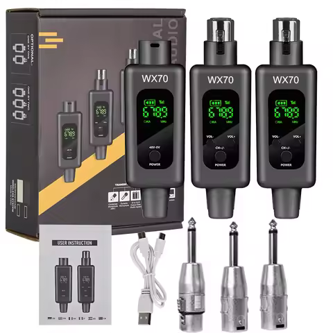 Professional UHF Wireless Microphone Converter Wireless System XLR Transmitter and Receiver Support