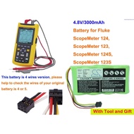 Cameron Sino 3000mAh Battery for Fluke ScopeMeter 123,123S,124,124S, Please Check the wires of batte