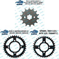 Demak EVO Z ZR MATRIX SPORT Z DV MV 110 DVS 110 SPARK REV 110 MTX125 SMART Z Front Rrear Sprocket Sp